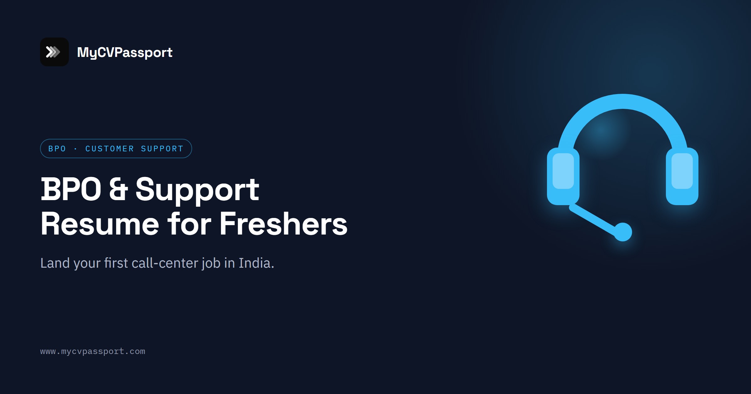 BPO / Customer Support Resume for Freshers in India