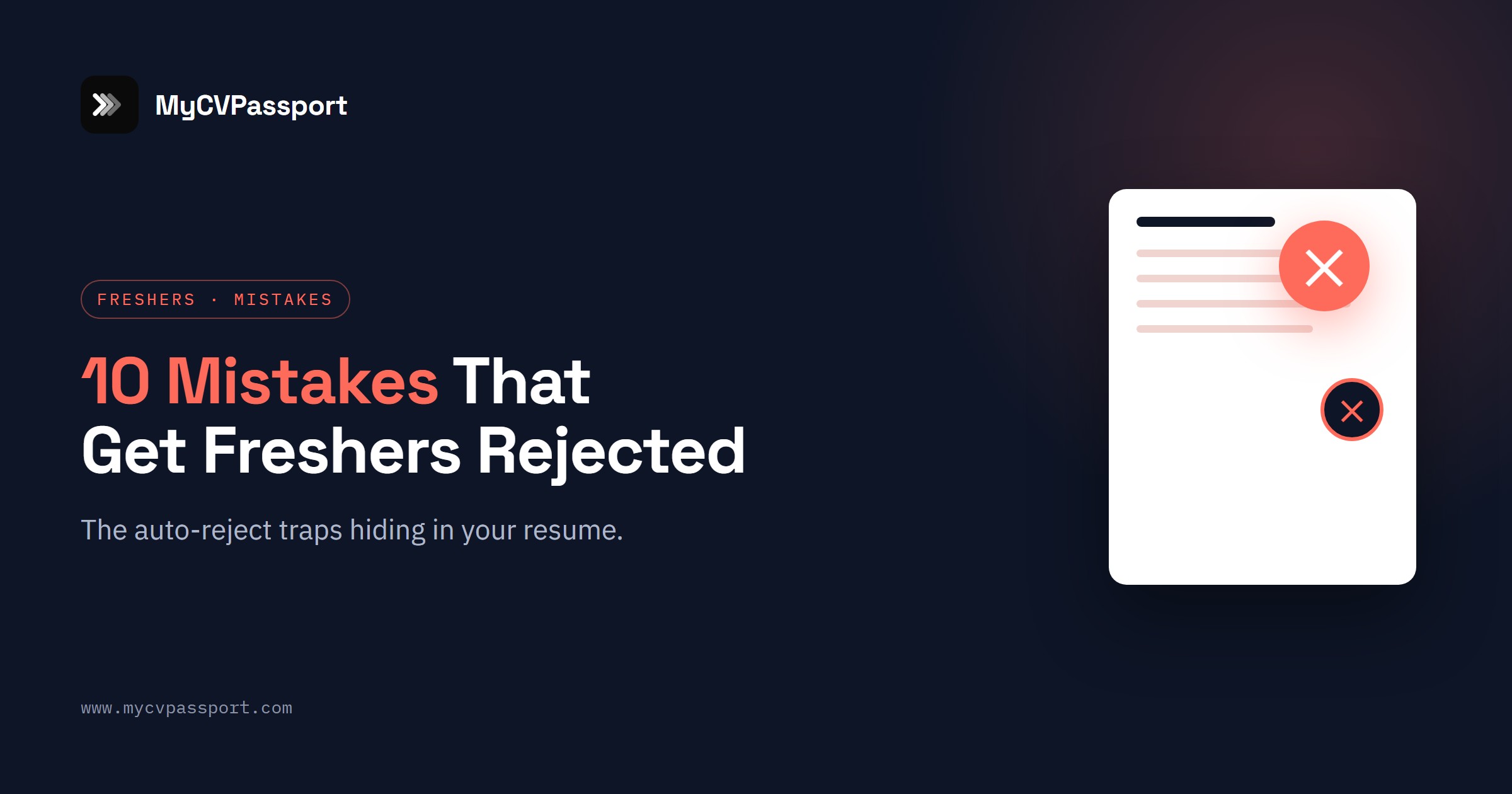10 Resume Mistakes That Get Freshers Auto-Rejected